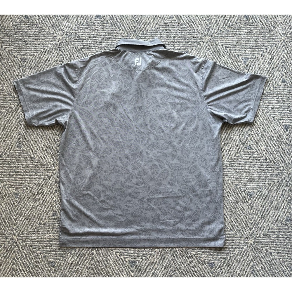 FootJoy‎ 1920 Indian Head Golf Polo Shirt - Gray w/ Paisley - XL - Picture 4 of 5